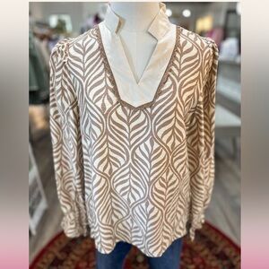 Jodifl Palmetto Print Blouse - L - NWT